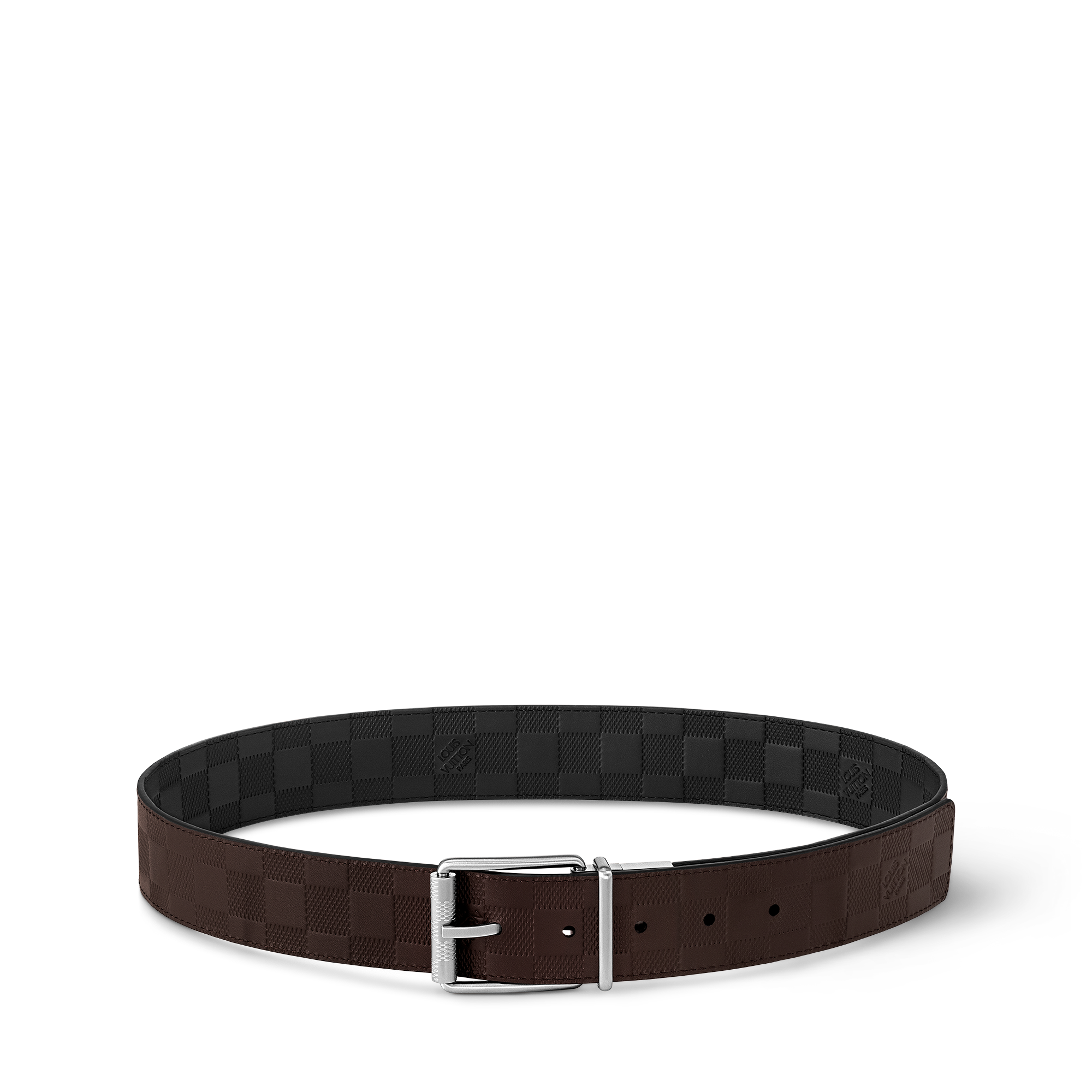 Damier Print 40MM Reversible Damier Infini Leather - Men